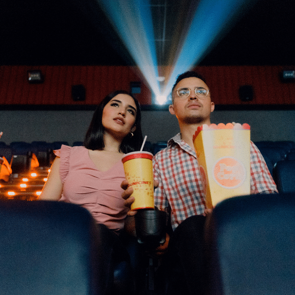 couple in Robinson, PA watching a movie